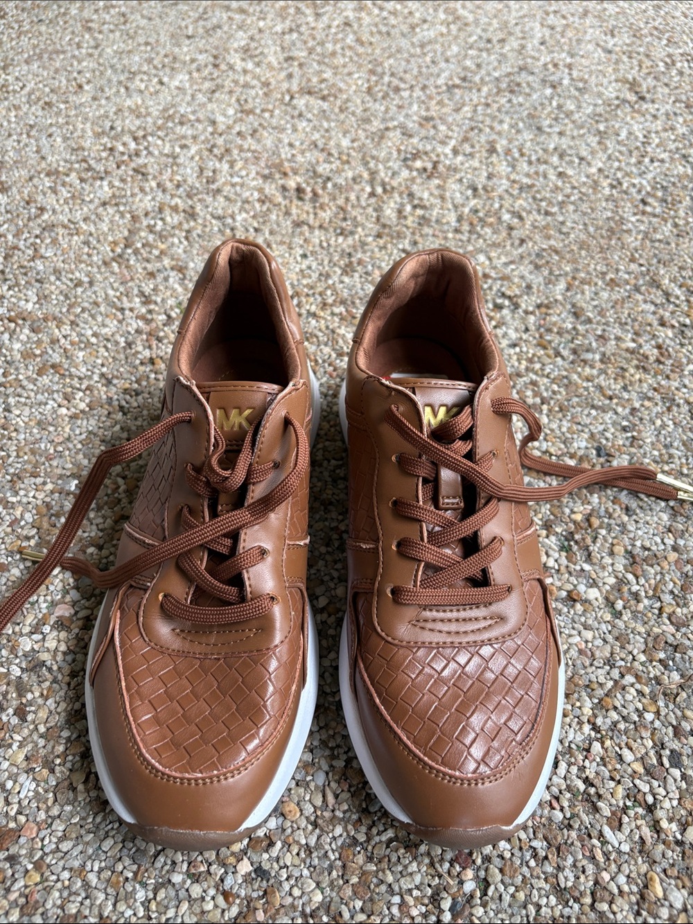 Michael Kors Women's Cognac Woven Leather Sneakers